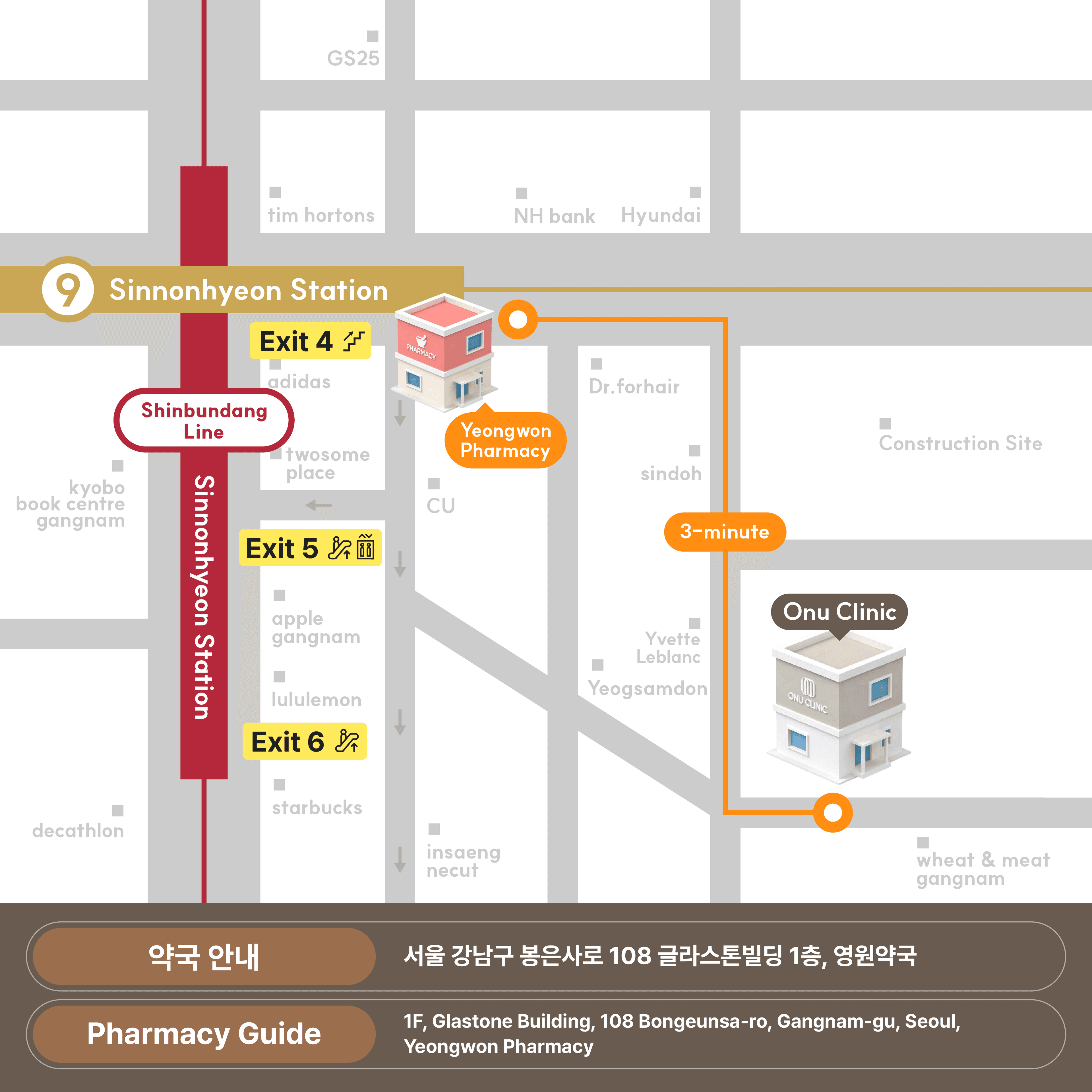 แผนที่การเดินทาง Onu Clinic
